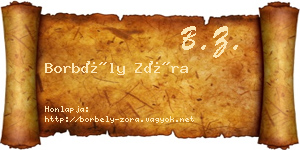 Borbély Zóra névjegykártya
