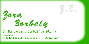 zora borbely business card